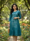 ST Pure Cotton One Piece Embroidery Work Designer Kurti Wholesale In India